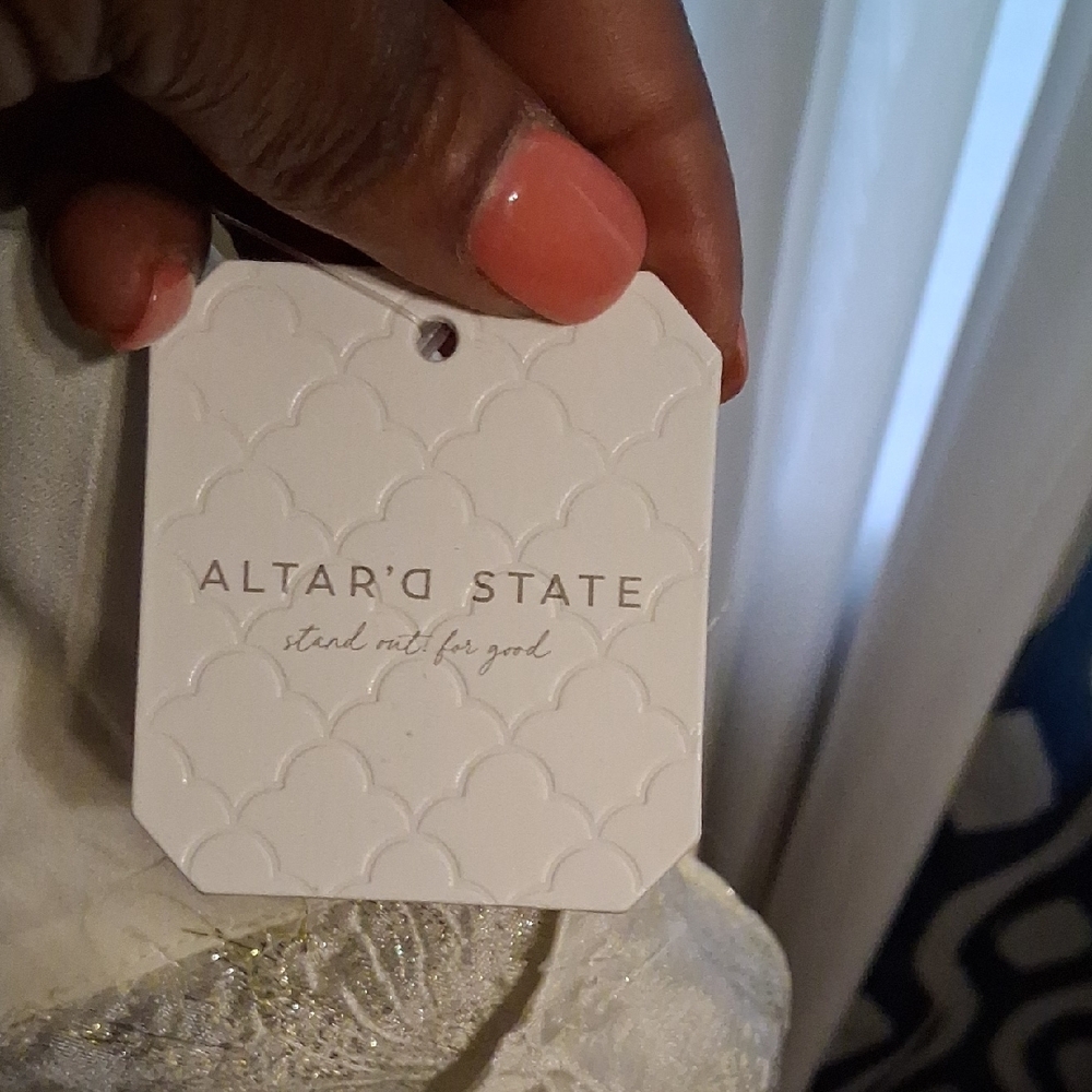 Altar'd State Cream and Gold Dress - Picture 2 of 5